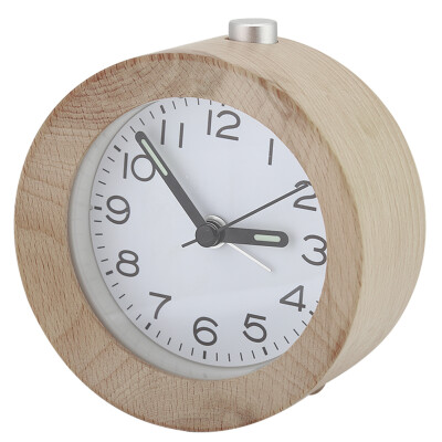 

Greensen Beech Wooden Mute Silent Alarm Clock No Ticking for Home Office Desk Bedroom with LED Night silent clockMute Clock