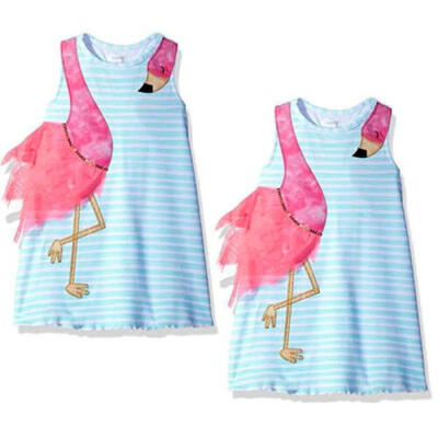 

Baby Flower Girls Princess Dresses Pageant Party Bird Tutu Dress Kids Sundress