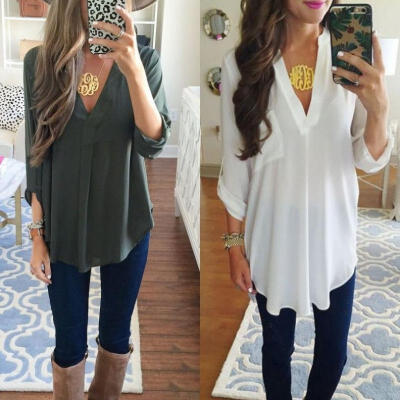 

Women Casual Long Sleeve Tops Shirt Ladies Loose T-shirt Blouse Tee Top