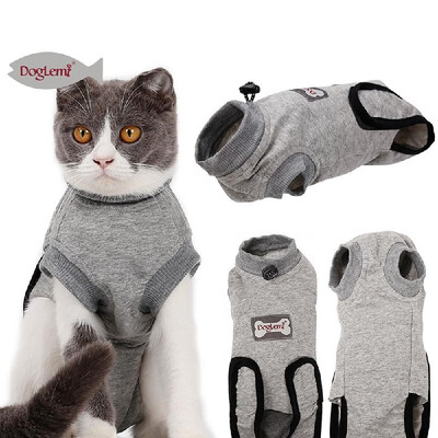 

Pet Cat Recovery Suit After Surgery Wear Abdominal Wounds Skin Disease E collar Alternative Cotton Suit