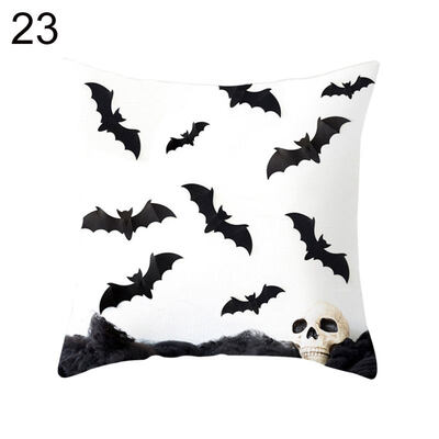 

Halloween Pumpkin Ghost Bat Trick or Treat Cushion Cover Pillow Case Sofa Decor