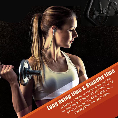 

ANC Wireless Headphones Active Noise Cancellation Headset Bluetooth 50 Neck-band with Microphone Sports Earphones