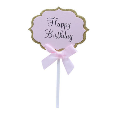 

5pcs Happy Birthday Cake Topper Paper Dessert Cake Decorative Insert Card