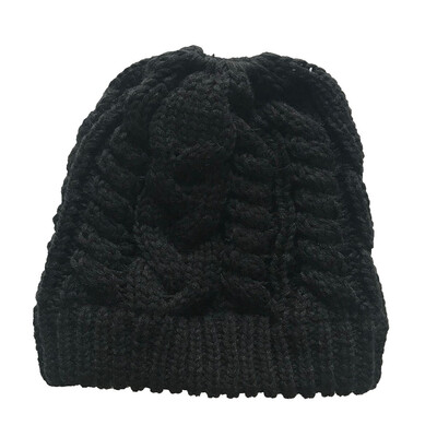 

2019 New Women Winter Warm Ponytail Messy Bun Beanie Cap Stretch Knitted Crochet Hats For Women Girls Ourdoor Accessories