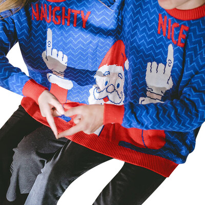 

Gobestart Two Person Sweater Unisex Couples Pullover Novelty Christmas Blouse Top Shirt