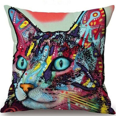 

1PCS European&American style oil painting dog cat linen pillow pillowcase