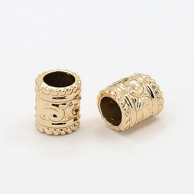 

Nickel Free & Lead Free Unfading Golden Alloy European Beads Large Hole Column Beads 9x7mm Hole 5mm