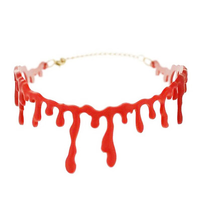 

Halloween Realistic Blood Dripping Stitch Choker Necklace Collar Fancy Dress