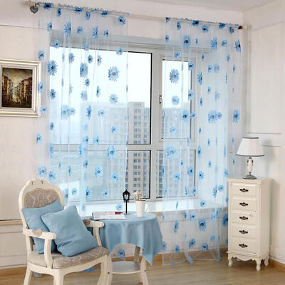 

Sunflower Print Window Door Curtain Tulle Curtains for Living Room Bedroom