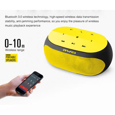 

Subwoofer Bluetooth Speaker Stereo Wireless Portable Mini Speakers Support TF Card AUX Input With Microphone Awei Y200