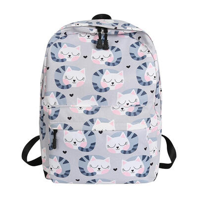 

Cartoon Print Women Canvas Backpacks Students Travel School Shoulder Bags