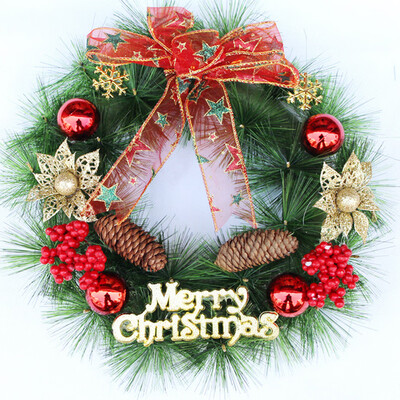

〖Follure〗Christmas Wreath Christmas Garland Artificial Xmas Pine Wreath Christmas Decorat