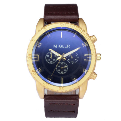 

〖Follure〗MIGEER High-End Fashion Mens Stainless Steel Watch Analog Alloy Quartz Watch