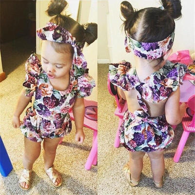 

Newborn Infant Baby Girls Floral Romper Bodysuit Jumpsuit Outfit Sunsuit Clothes