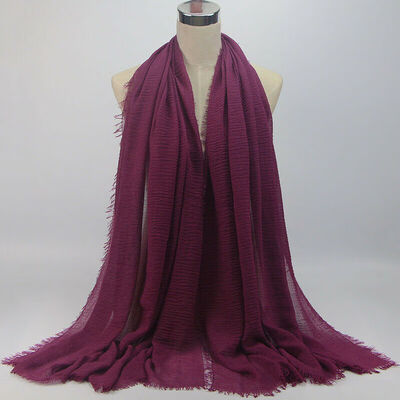 

180x95cm Cotton Linen Crinkle Cloud Hijab Scarf Shawl Soft Islam Muslim