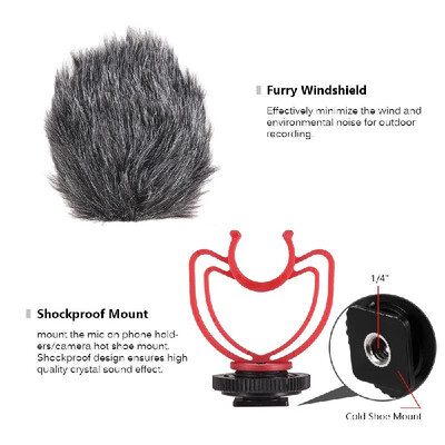 

Andoer AD-M2 Cardioid Directional Condenser Microphone Metal Construction Video Mic 35mm Plug for iPhone 6 6plus for Samsung Hua