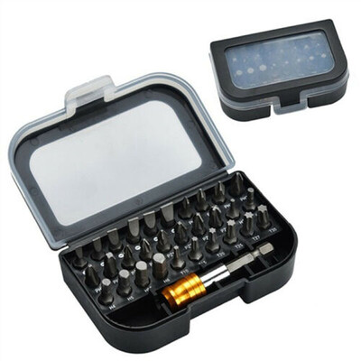 

31Pcs Security Bit Set Tamper Proof Spanner Screwdriver Extension Rod Tool Sale