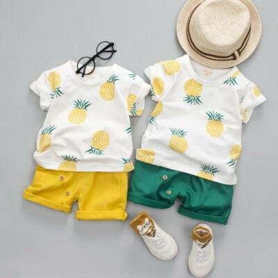 

Hot Casual Toddler Baby Boy Summer Clothes Short Sleeve Tops Shorts Outfits