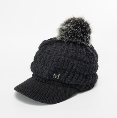 

Tailored Men Women Winter Cap Solid Ear Protector Slouchy Hairball Hat