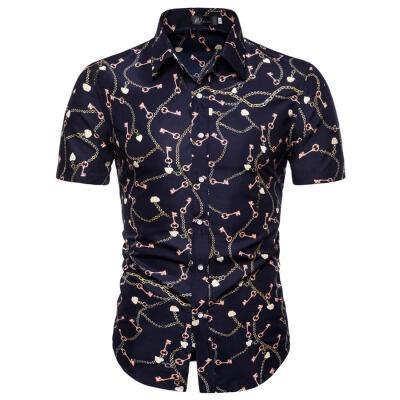 

Mens Short Sleeve Casual Print Shirt Casual Button Down Floral Hawaii Shirts