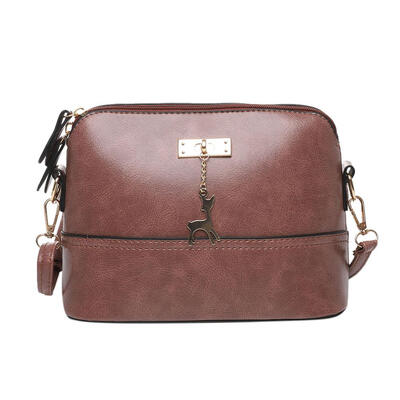 

Women Sling Oil Wax Leather Shell Bag Deer Satchel Shoulder Crossbody Bags