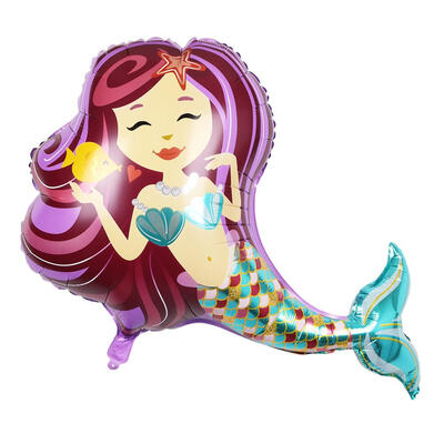 

1pc5pcs Aluminum Film Balloon Mermaid Pattern Balloon for Festival Decor