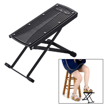 

Portable Foldable Metal Guitar Foot Rest Stool Pedal 6-Level Adjustable Height