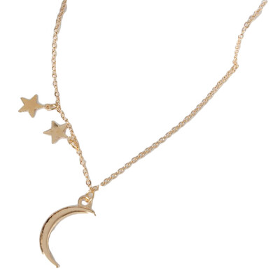 

Fashion Women Sexy Star Moon Vertical Drop Bar Pendant Charm Necklace