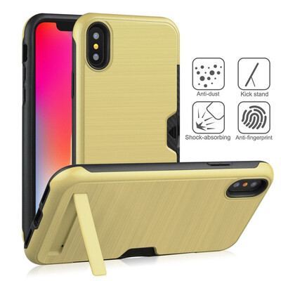 

Card Holder Stand Case Apple iPhone  Max Rugged Armor Bumper Case iPhone  Max Hybrid TPU PC Shockproof Cover 65