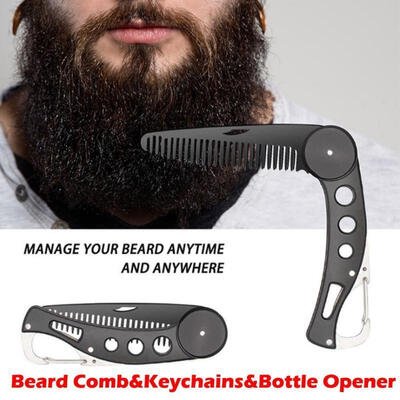 

Beard Comb Mens Shaving Pocket Male Stainless Steel Mustache Brush Portable
