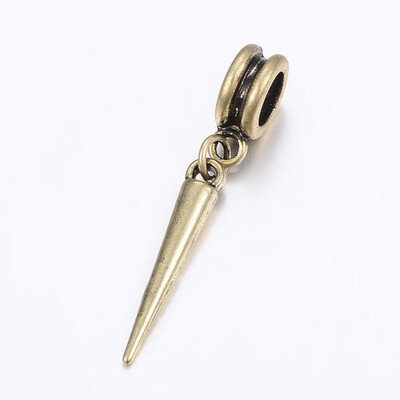 

Tibetan Style Alloy European Dangle Beads Large Hole Pendants Cadmium Free & Nickel Free & Lead Free Spike Antique Bronze