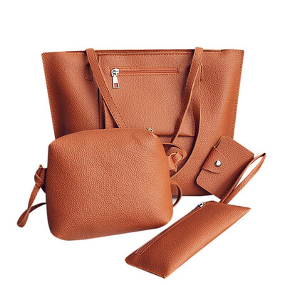 

Tailored 4Pcs Women Leather Shoulder BagCrossbody BagClutch WalletCard Holder Bag