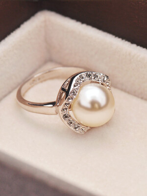 

Fashion imitation pearl index finger ring simple ornament