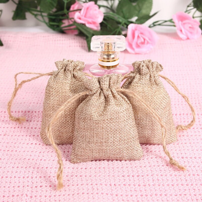 

20Pcs Natural Linen Pouch Drawstring Burlap Jute Sack Jewelry Gift Bags Christmas Party Burlap Vintage Weddings Parties