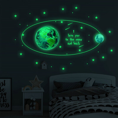 

〖Follure〗Glow In The Dark Valentines Day Wall Ceiling MoonStars Room Wall Decal Sticker
