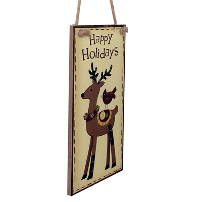 

Tailored Happy Christmas Wooden Pendant Door Decorations Hanging Party Decoration