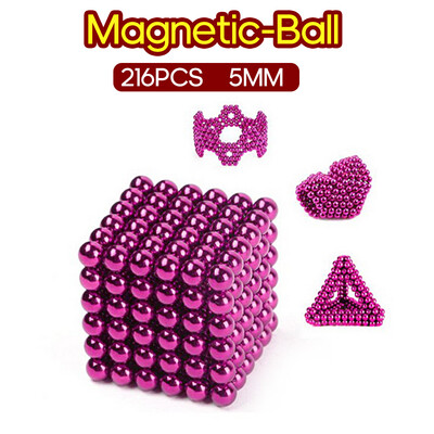 

216PCS Magnetic-Ball 5mm Building Toy Simple Design Office Adults Stress Relief Toys