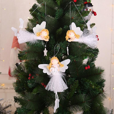 

Christmas Tree Ornament Christmas Flying Angel Doll Pendant Cute Love Plush 3PC