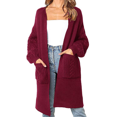 

〖Follure〗Fashion Women Solid Knitted Long Sleeve Pullover Pockets Cardigans Sweater Top