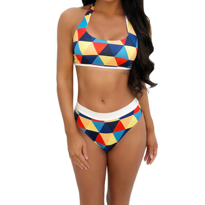 

Roseonmyhand Women Bikini Set Swimwear Push-Up Padded Print Bandage Bra Swimsuit Beachwear