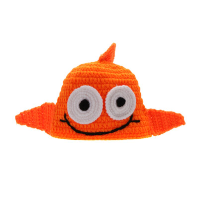 

Baby Infant Cute Golden Fish Big Eyes Crochet Knitting Costume Hat Soft Adorable Clothes Photo Photography Props for 0-6 Month New