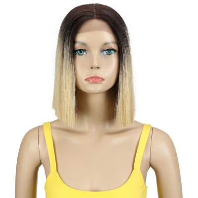 

Noble Hair Lace Wig 10 Inch 1B Color Short Straight Wigs For Black Women Synthetic Wigs Hair Lace Front ombre blonde Wig