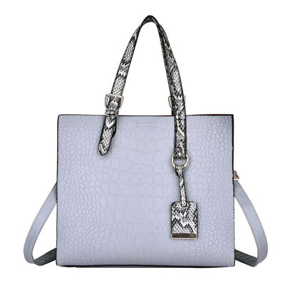 

Solid Color Women Crocodiles Pattern Large Capacity Tote Crossbody Shoulder Bag