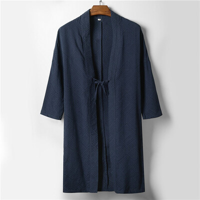 

Toponeto Mens Winter Casual Solid Color Long Sleeve Lacing Outwear Loose Overcoat