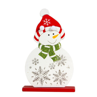 

Santa Fawn Snowman Bear Pattern Wood Cutout Frame Home Christmas Table Decorations LED Light Up Christmas Party Ornaments