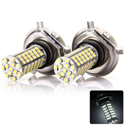 

2 PCs Sencart H4 P43T Car Forward Light 7W SMD-3528 102-LEDs Driving Lamp 6000-6500K