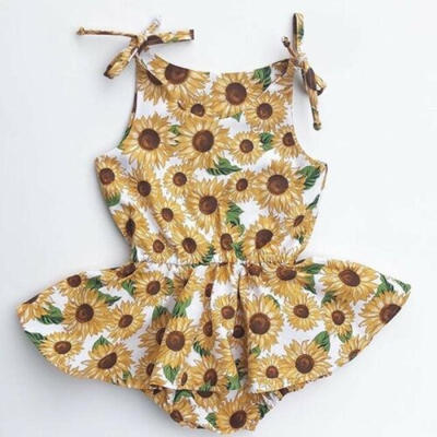 

Toddler Kid Baby Girl Infant Clothes Sunflower Romper Top Bobysuit Dress Outfits