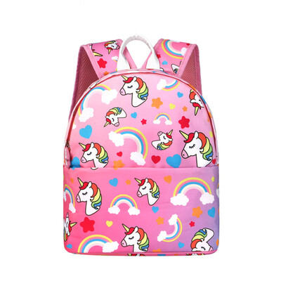 

New Kids Cartoon Unicorn Backpack Children Girls Student Large Capacity Pink School Backpack With Front Pocket Kindergarten Bag