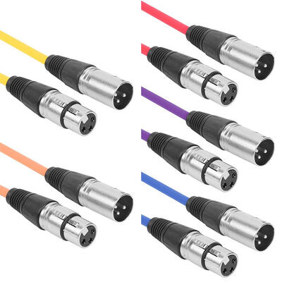 

5pcs XLR 3Pin Male to Female 1m Microphone Lead Patch Balanced Audio Cable