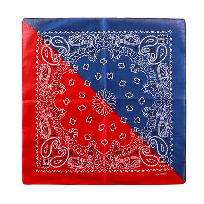 

Hip Hop Unisex Women Men Splicing Color Flower Print Square Scarf Neck Tie